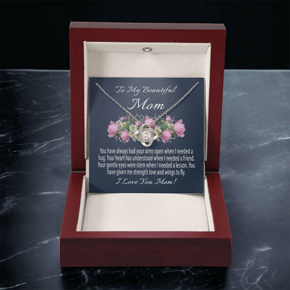 Mothers Day Gift From Daughter Mother's Day Necklace To My Beautiful Mom Necklace Mom Gift From Son Mom Necklace 4 Love Knot Necklace