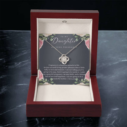 Pregnancy Gift For Daughter Baby Shower Gift Mom To Be Gift Pregnant Daughter Gift From Mom New Mom Expecting Mom Gift Expe Love Knot Necklace