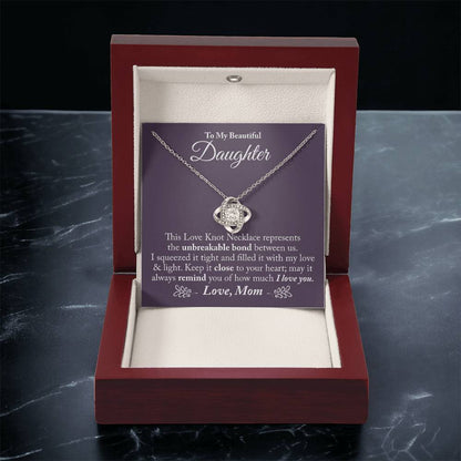To My Beautiful Daughter - The Love Knot Necklace Love Knot Necklace