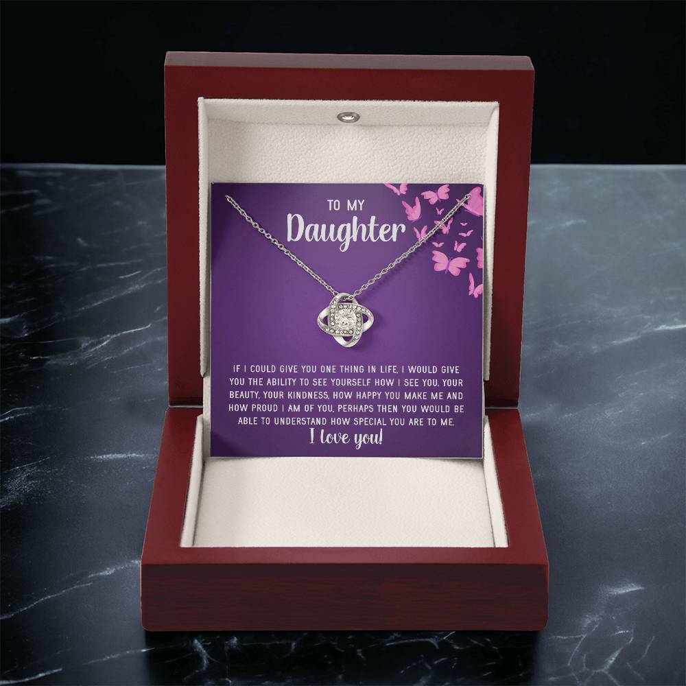 To My Daughter Necklace Gift From Mom Mothers Day Gift For Daughter From Mother Sentimental Jewelry Gifts For Daughter From Mom 8 Love Knot Necklace