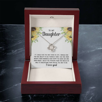 To My Daughter Necklace Gift From Mom Mothers Day Gift For Daughter From Mother Sentimental Jewelry Gifts For Daughter From Mom 9 Love Knot Necklace