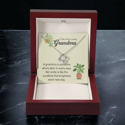 Plant Loving Gifts For Mothers Day Presents For Grandma Birthday Plant Lover Gift From Granddaughter Necklace Gift From Grandkids Love Knot Necklace