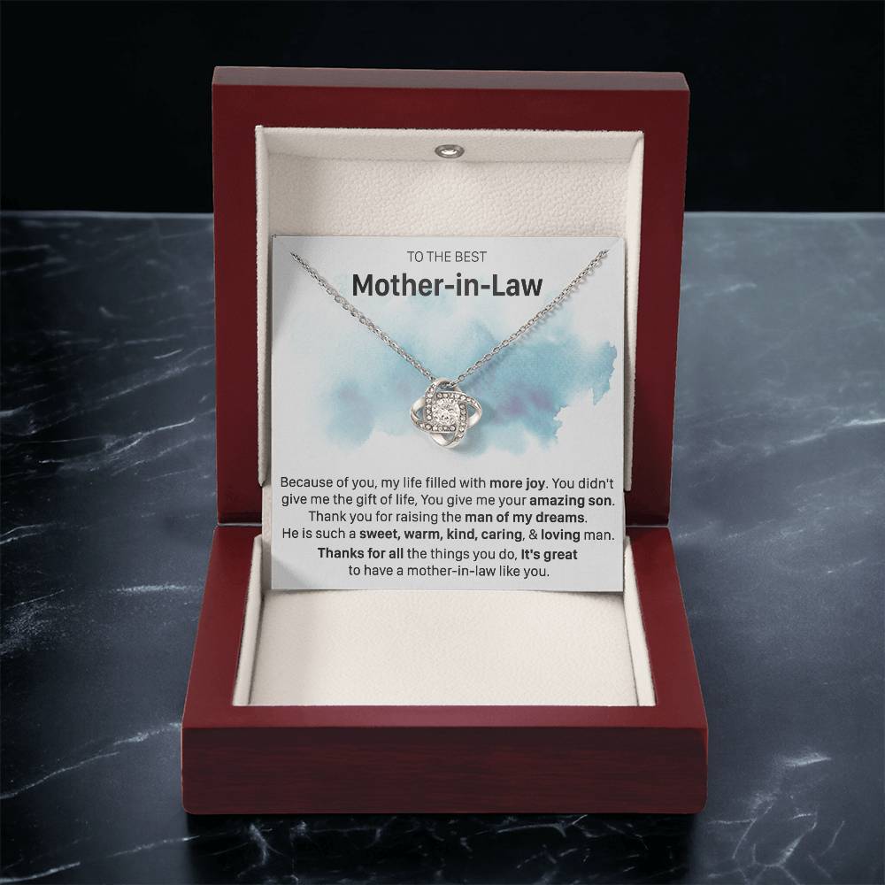 Gift For Mother-In-Law More Joy Sweet Warm Love Knot Necklace Love Knot Necklace