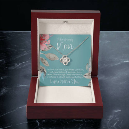 To Our Amazing Mom Mothers Day Gift From Children Gift For Mom On Mothers Day Sentimental Gift For Mom Mom Gift From Sondaughter Love Knot Necklace