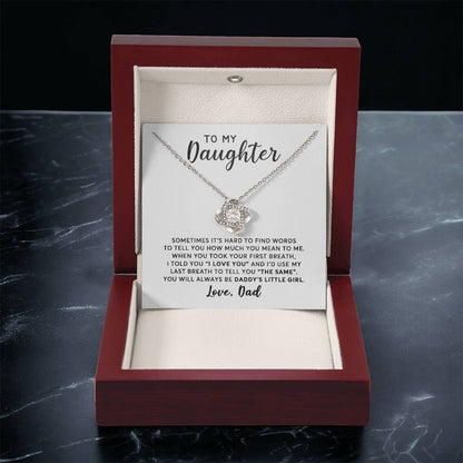 Daughter - Last Breath - Necklace Love Knot Necklace