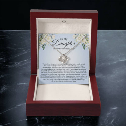 To My Daughter On Your Wedding Day Gift For Daughter On Wedding Day Bride Gift From Mom Daughter Wedding Necklace Love Knot Necklace