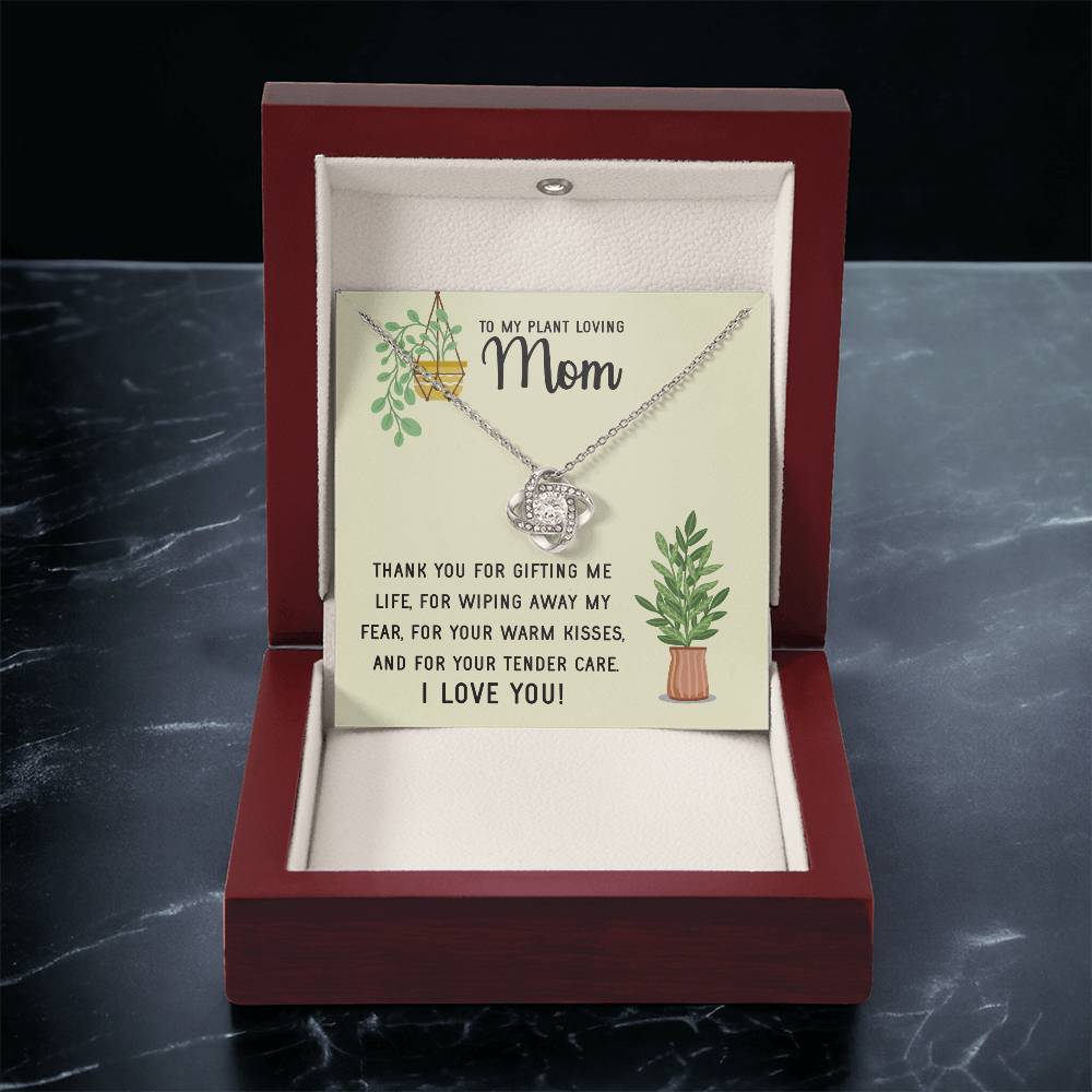 Plant Loving Gifts For Mothers Day Presents For Mom Birthday Plant Lover Gift From Daughter Necklace Gift From Son Love Knot Necklace