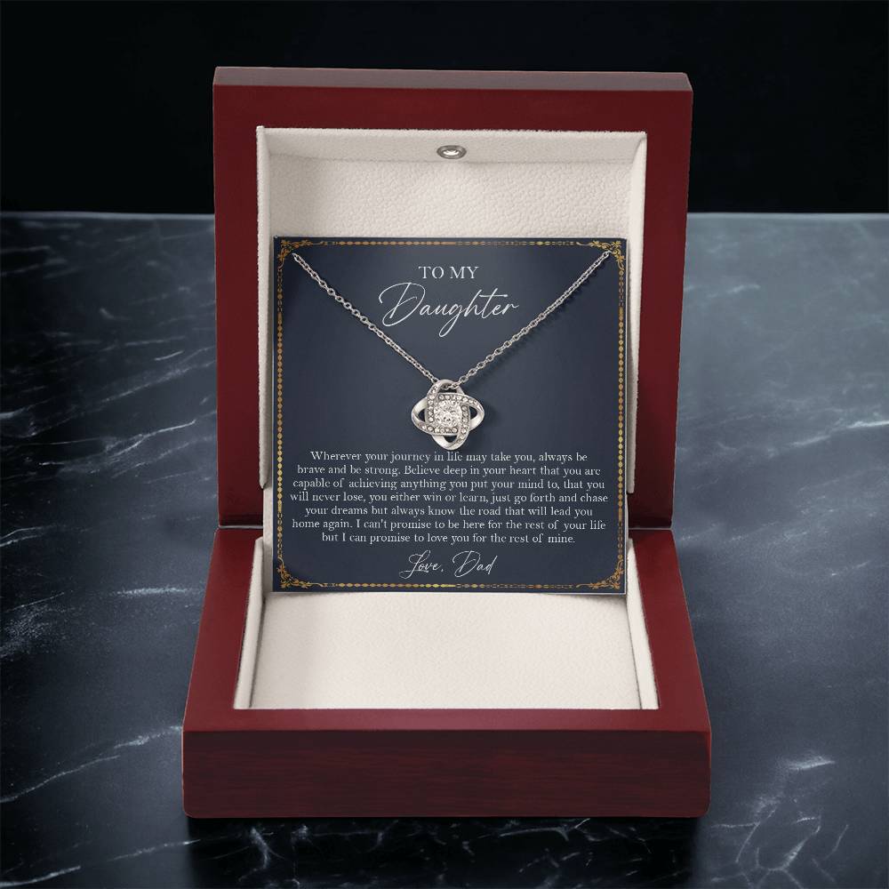 To My Daughter Gift From Dad Gift For Daughter Birthday Daughter Graduation Sentimental Gift F Love Knot Necklace