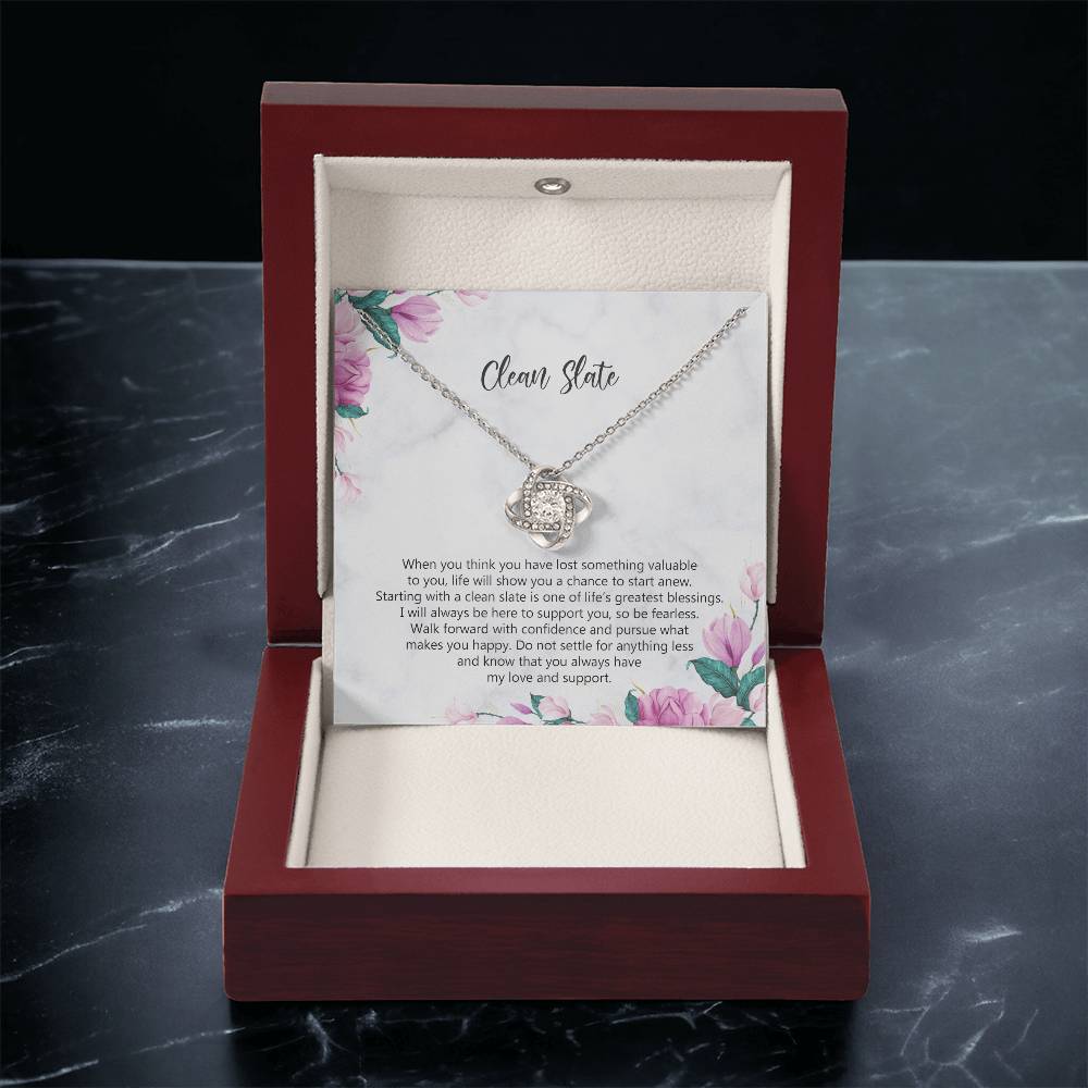 Starting Over Gift Breakup Necklace Divorcee Gift Idea New Beginnings Gift Cheer Up Gift Bad Breakup Gift Newly Single Gift  Love Knot Necklace