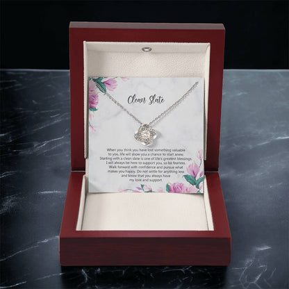 Starting Over Gift Breakup Necklace Divorcee Gift Idea New Beginnings Gift Cheer Up Gift Bad Breakup Gift Newly Single Gift  Love Knot Necklace