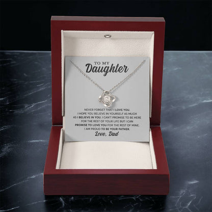 Daughter - Proud To Be Your Father - Necklace Love Knot Necklace