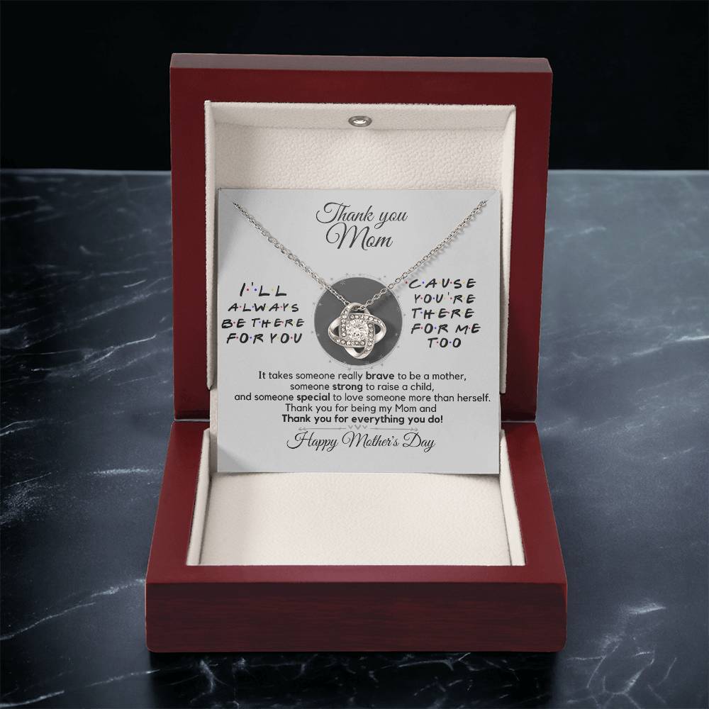 Sentimental Gift For Mother's Day Thank You Mom Gift Necklace Gift For Mom From Son Daughter To Mom Love Knot Necklace