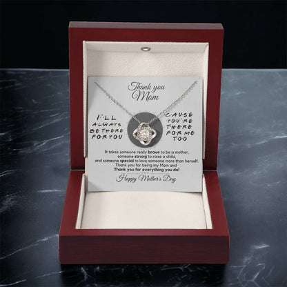 Sentimental Gift For Mother's Day Thank You Mom Gift Necklace Gift For Mom From Son Daughter To Mom Love Knot Necklace