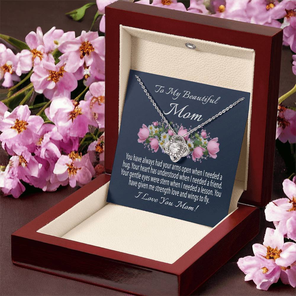 Mothers Day Gift From Daughter Mother's Day Necklace To My Beautiful Mom Necklace Mom Gift From Son Mom Necklace 4 Love Knot Necklace