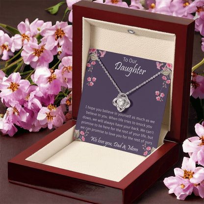 The Best Gift For Your Daughter To My Daughter With Love And Kiss Dragonfly Necklace Birthday Gift Daughter Graduation Gift Grown Up Dau Love Knot Necklace