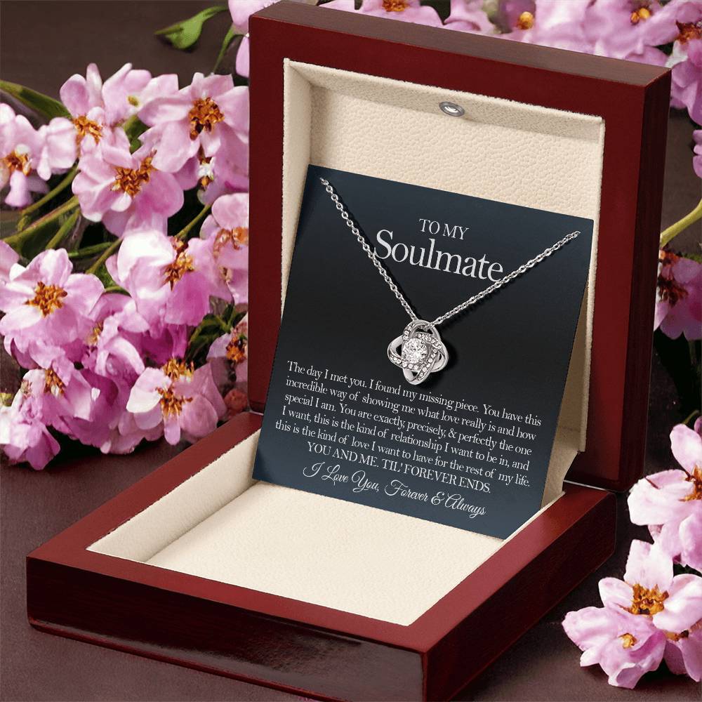 To My Soulmate Necklace Gift For Girlfriend From Boyfriend Girlfriend Birthday Anniversary Gift Love Knot Necklace