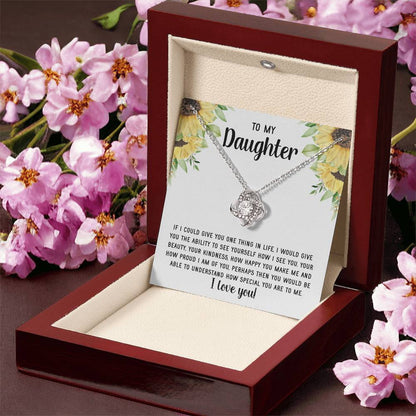 To My Daughter Necklace Gift From Mom Mothers Day Gift For Daughter From Mother Sentimental Jewelry Gifts For Daughter From Mom 9 Love Knot Necklace