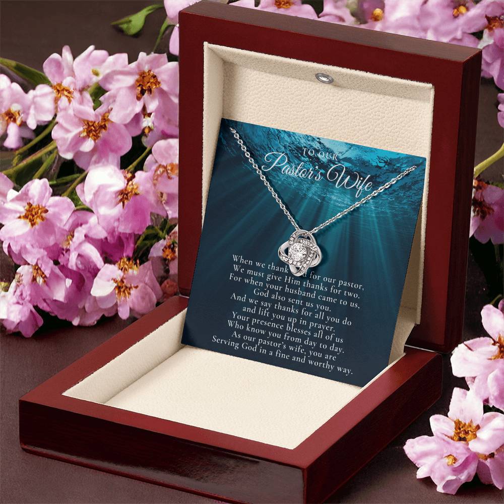 Pastors Wife Appreciation Gift Necklace Bible Study Gift Christmas Present For Pastors Wife Best Preacher Wife Gift Priest Wife Gift Love Knot Necklace