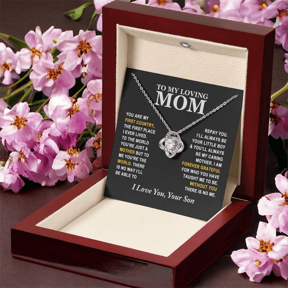 Mom - Forever Grateful - Ne Love Knot Necklace