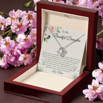 To My Daughter Necklace Gift For Daughter From Mom Sentimental Gift Love Knot Necklace