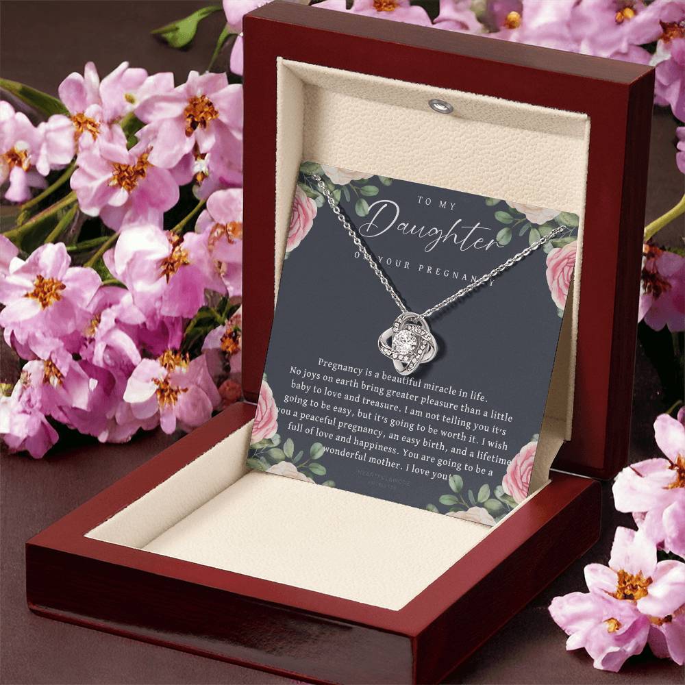 Pregnancy Gift For Daughter Baby Shower Gift Mom To Be Gift Pregnant Daughter Gift From Mom New Mom Expecting Mom Gift Expe Love Knot Necklace