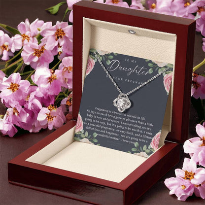 Pregnancy Gift For Daughter Baby Shower Gift Mom To Be Gift Pregnant Daughter Gift From Mom New Mom Expecting Mom Gift Expe Love Knot Necklace