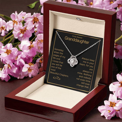 To My Dearest Granddaughter Love Knot Necklace Love Knot Necklace