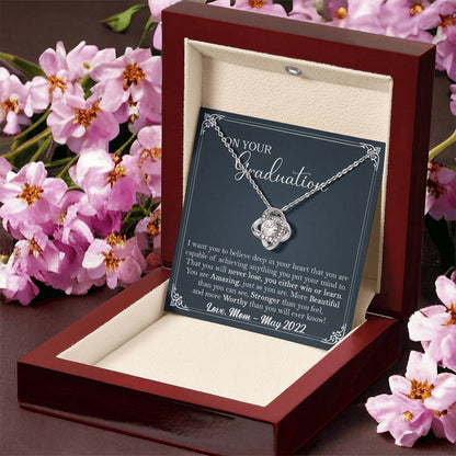 Graduation Gift For Her Phd Graduation Gift For Daughter High School Graduation Gift Doctorate Masters Degree Class O Love Knot Necklace