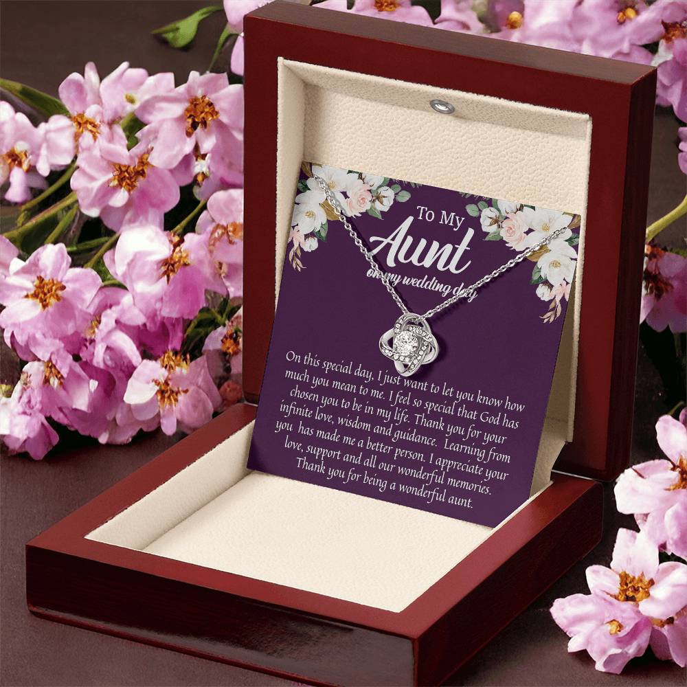 To My Aunt On My Wedding Day Wedding Gift For Aunt From Bride Niece To Aunt Sentimental Gift Love Knot Necklace