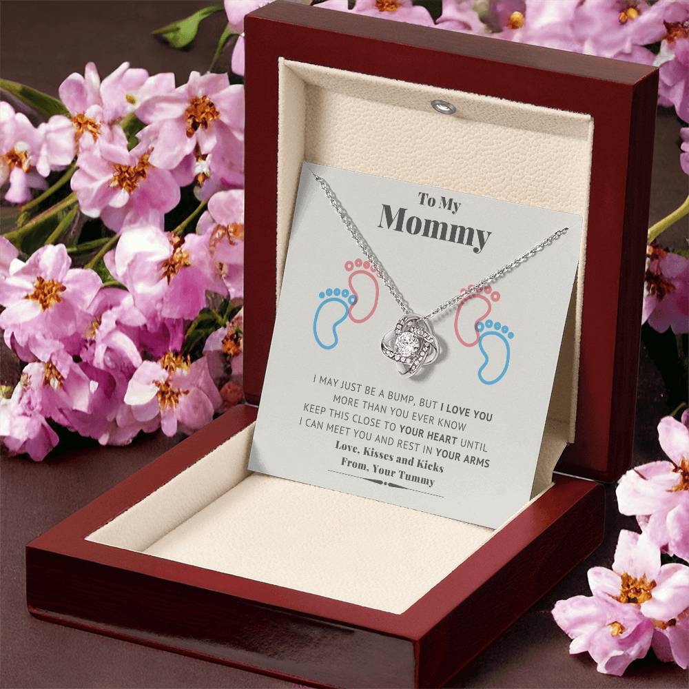 New Mommy Necklace New Mom Mother's Day Gift First Time Mom Gift New Mom Gift Jewelry Gift For New Mom Necklace New Mommy Baby Shower Gift Pregnanc Love Knot Necklace