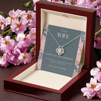 1 Year Anniversary Gift For Wife  1 Year Anniversary Gifts  1 Year Wedding Anniversary Gift Ideas  1St Wedding Anniversary Gift F(9) Love Knot Necklace