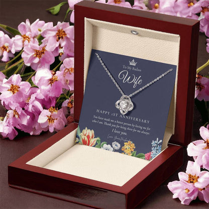 1 Year Anniversary Gift For Wife 1 Year Anniversary Gifts 1 Year Wedding Anniversary Gift Ideas 1St Wedding Anniversary Gift F(9) Love Knot Necklace