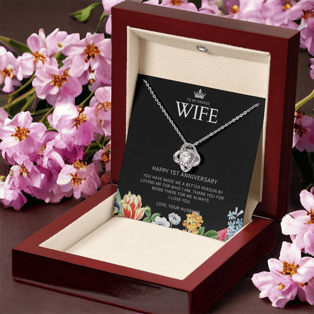 1 Year Anniversary Gift For Wife 1 Year Anniversary Gifts 1 Year Wedding Anniversary Gift Ideas 1St Wedding Anniversary Gift F(8) Love Knot Necklace