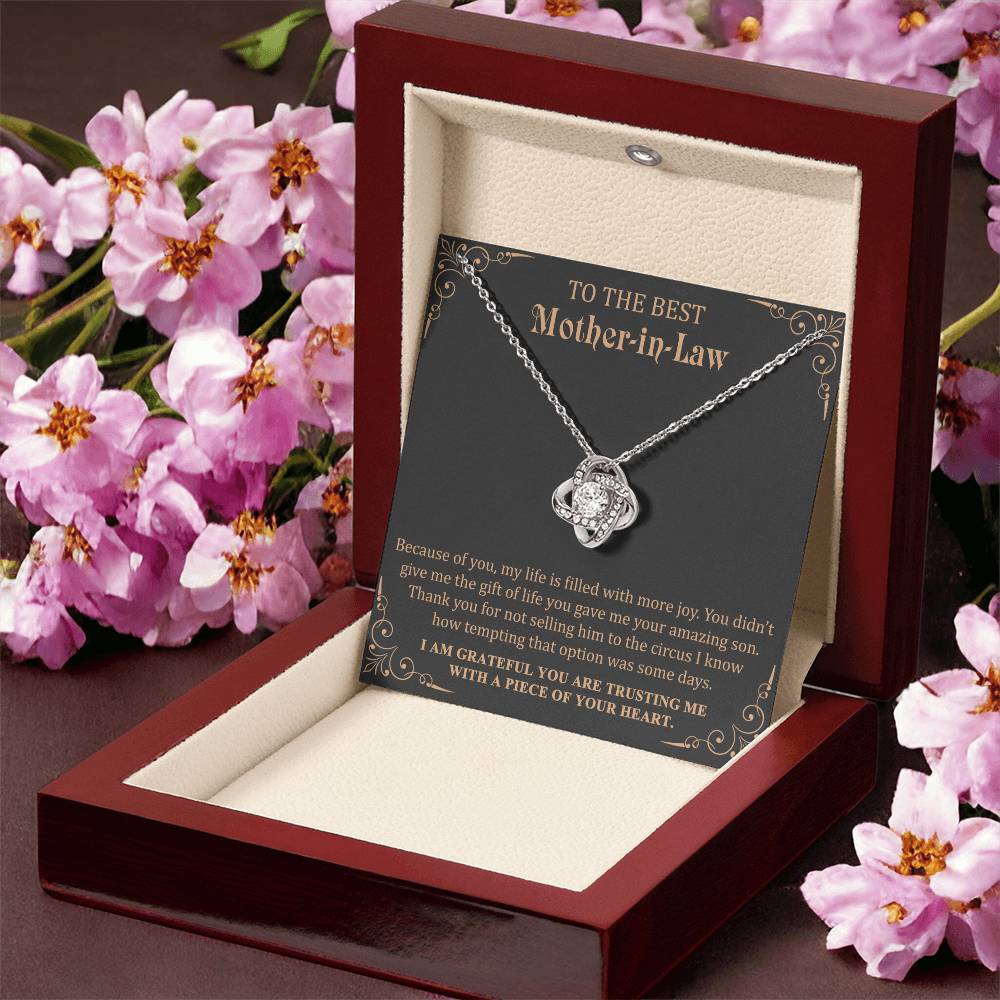 Gift For Mother-In-Law More Joy 1 Love Knot Love Knot Necklace