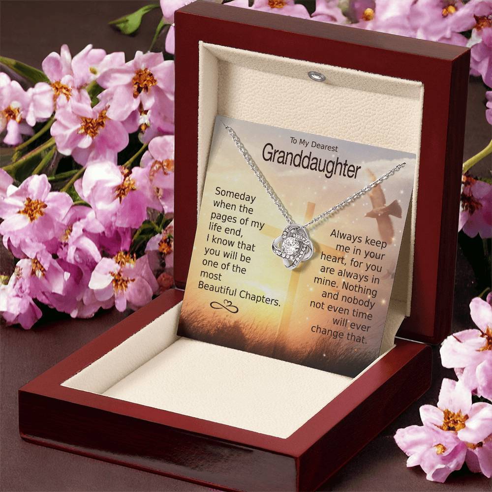 Granddaughter Most Beautiful Chapters Love Knot Necklace Love Knot Necklace