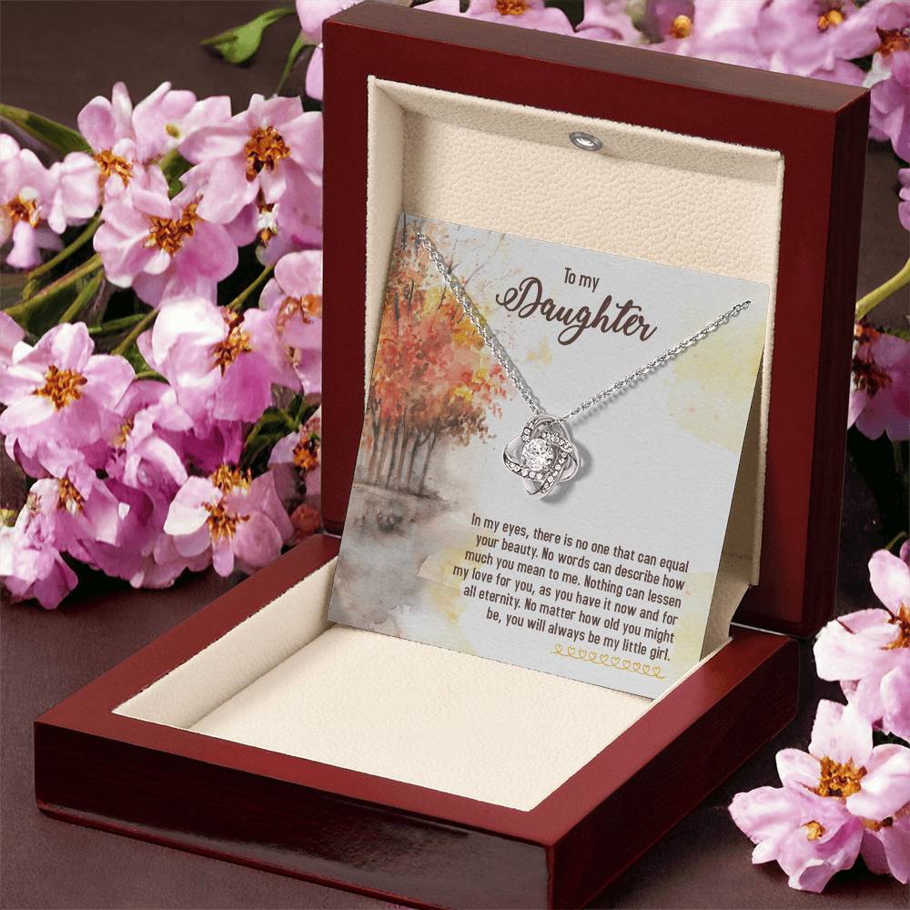 Love You Daughter Love Knot Necklace