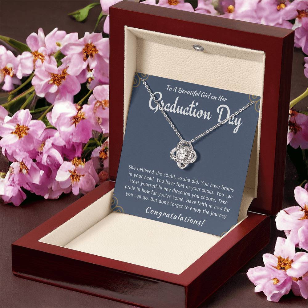 Graduation Day - She Believed She Could Love Knot Necklace