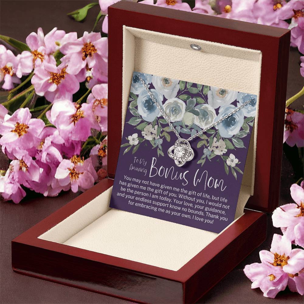 Bonus Mom Necklace Mothers Day Gift Daughter To Mom Gift Bonus Mom Step Mom Gift Present For Stepmom On Mothers Day Stepmom Necklace Love Knot Necklace