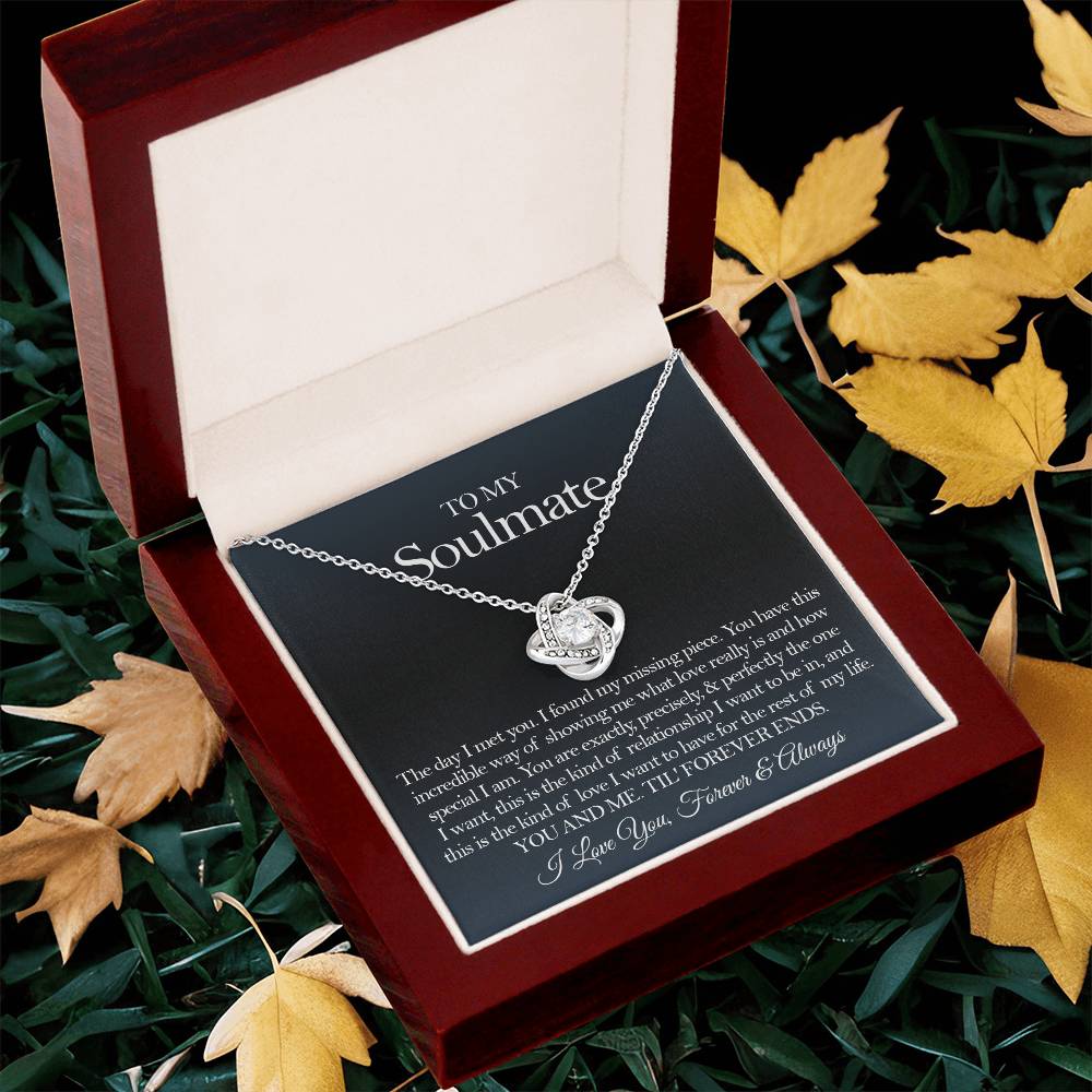 To My Soulmate Necklace Gift For Girlfriend From Boyfriend Girlfriend Birthday Anniversary Gift Love Knot Necklace