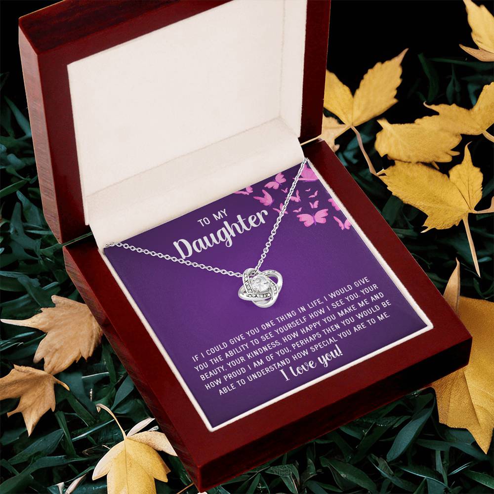To My Daughter Necklace Gift From Mom Mothers Day Gift For Daughter From Mother Sentimental Jewelry Gifts For Daughter From Mom 8 Love Knot Necklace