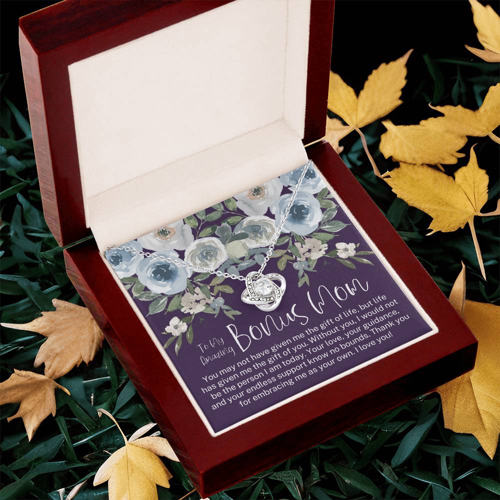 Bonus Mom Necklace Mothers Day Gift Daughter To Mom Gift Bonus Mom Step Mom Gift Present For Stepmom On Mothers Day Stepmom Necklace Love Knot Necklace