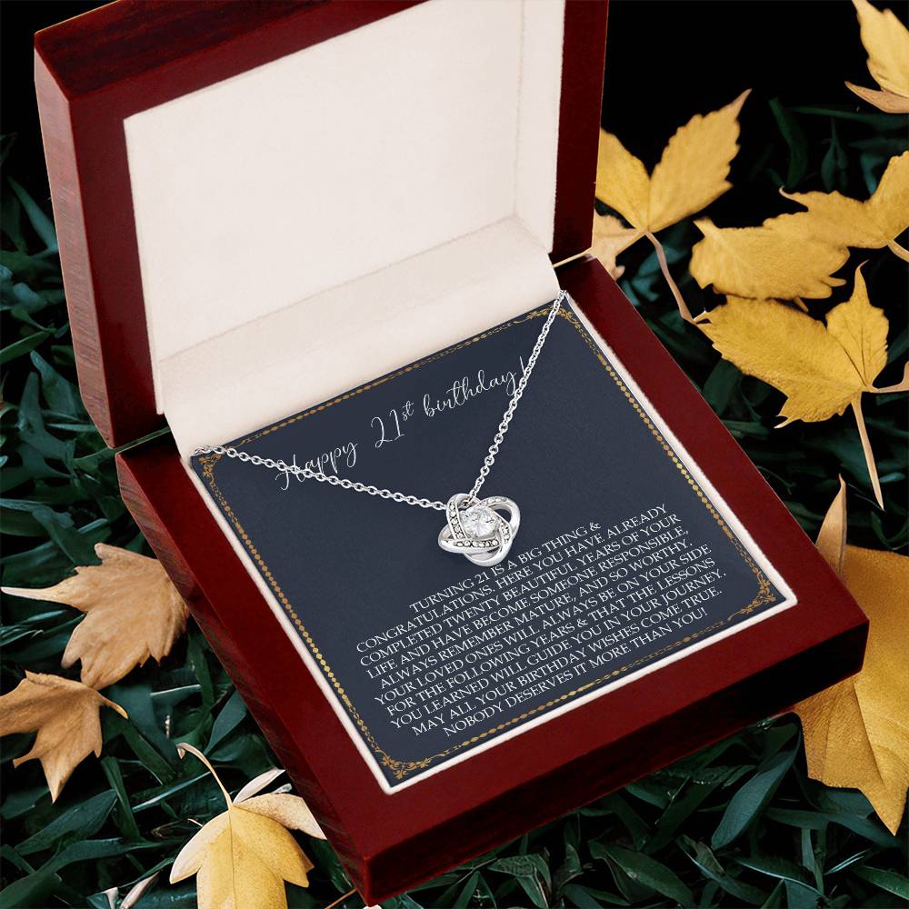 21St Birthday Gift For Her Birthday Gift Jewelry Gift For Her 21St Birthday Gift For Daughter For Friend Love Knot Necklace