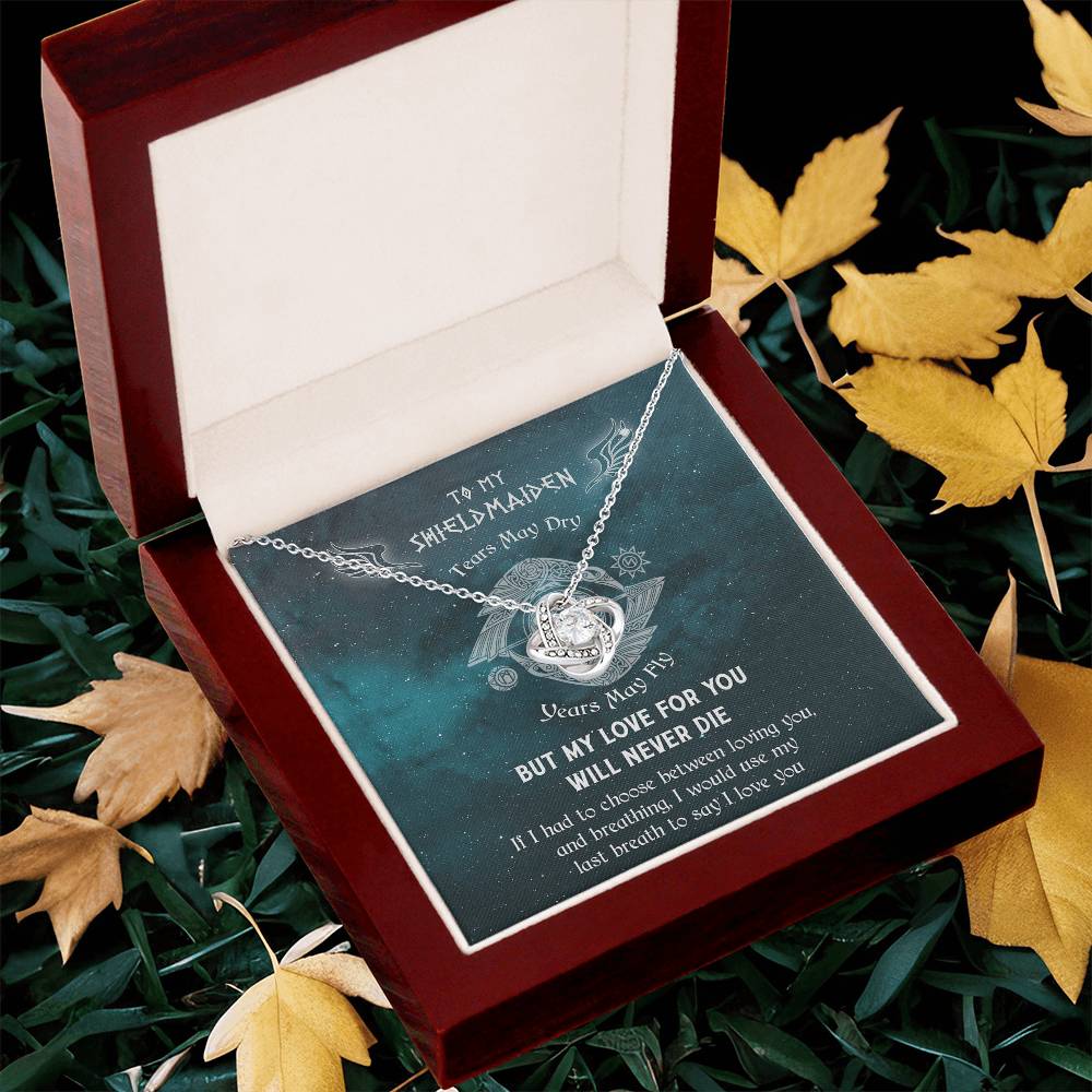 To My Shieldmaiden Knot Necklace - Norseman - Viking - Gift For Wife - Mythology Love Knot Necklace