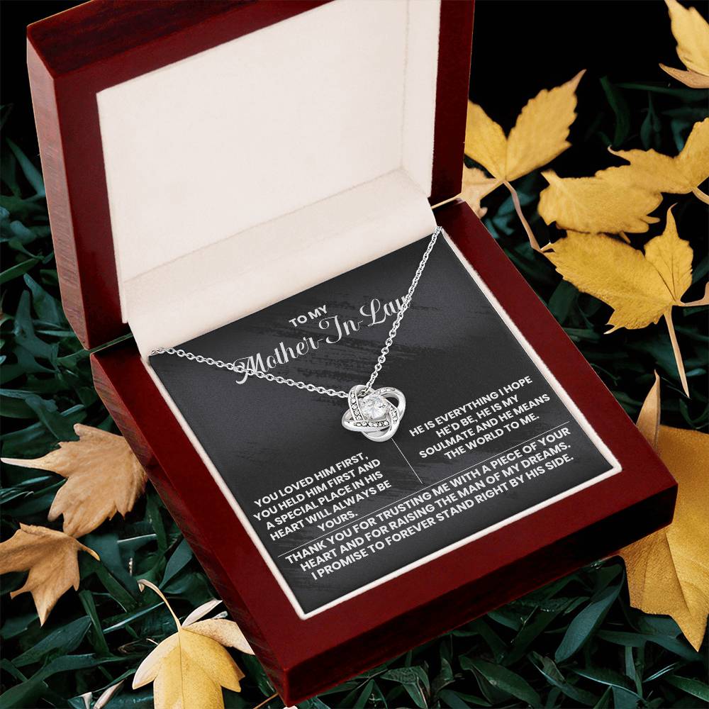 To My Mother-In-Law Thank You The Love Knot Necklace Love Knot Necklace