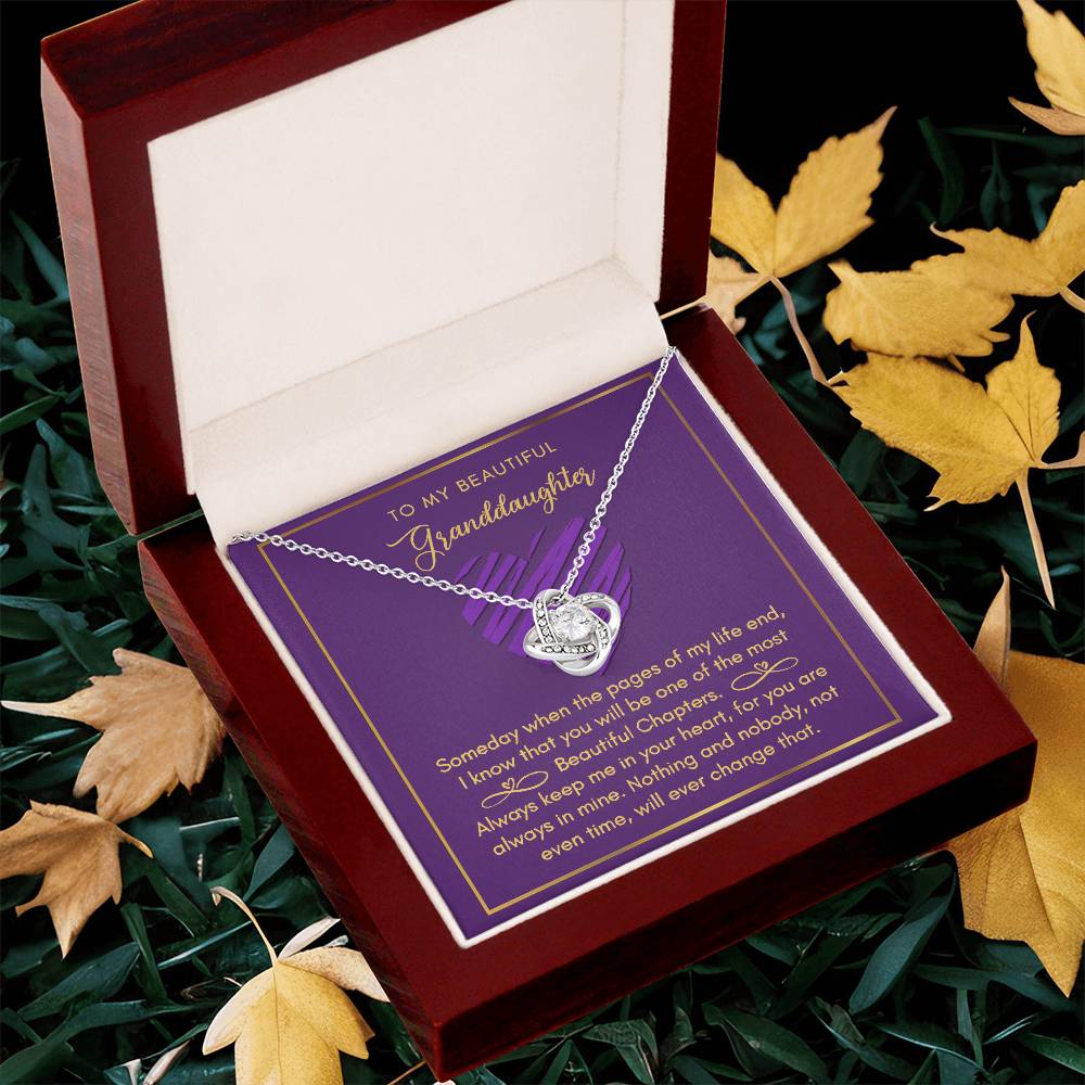 To My Beautiful Granddaughter Love Knot Necklace Love Knot Necklace