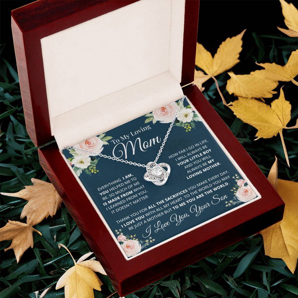 To My Loving Mom Necklace Gift For Mom From Son Mother's Day Gift Mom Birthday Present Love Knot Necklace