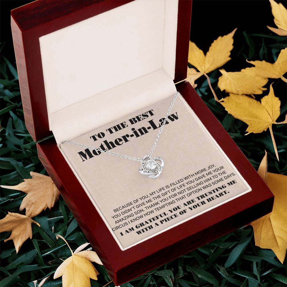 Gift For Mother-In-Law More Joy 2 Love Knot Necklace Love Knot Necklace