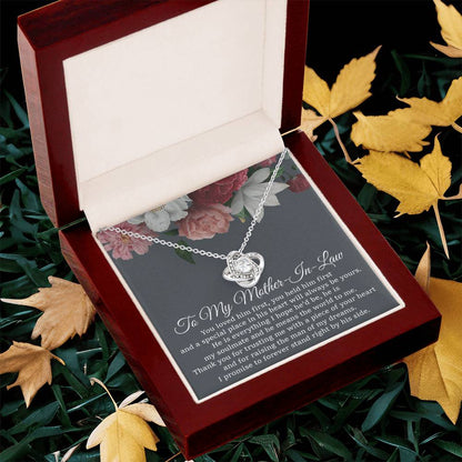 To My Mother-In-Law Necklace Mother Of The Groom Gift Mother In Law Gift From Bride Love Knot Necklace