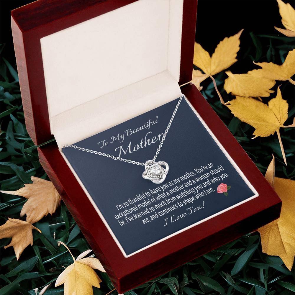 Mothers Day Gift From Daughter Mother's Day Necklace To My Beautiful Mom Necklace Mom Gift From Son Mom Necklace Love Knot Necklace