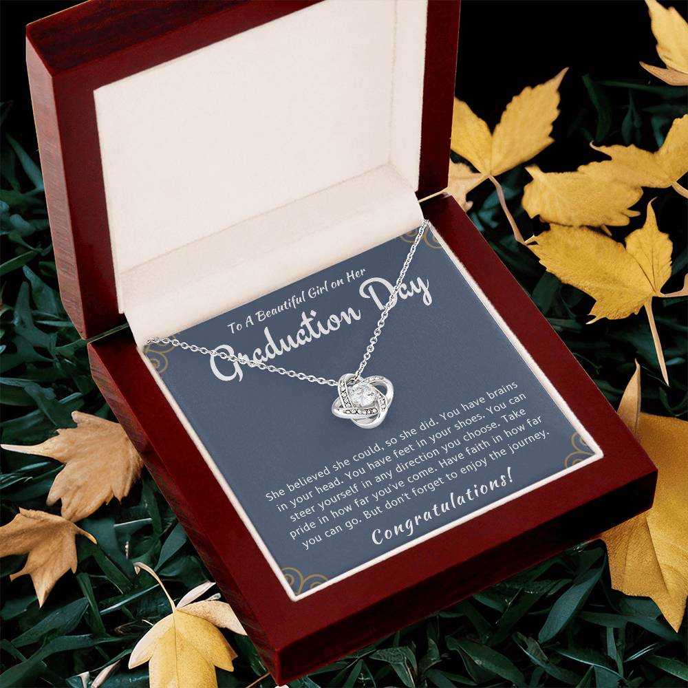Graduation Day - She Believed She Could Love Knot Necklace
